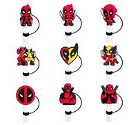MeeQee 9pcs Tapas de Pajitas para Stanley Cup 10mm a Prueba de Polvo Cubierta Protectora de Pajitas de Silicona Portátil Tapas Reutilizables a para 40/30 Oz Vaso Accesorios (9)
