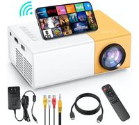 Meer Mini proyector Wi-Fi 5G, proyector portátil de película, proyector de casa inteligente, proyector ordenado para iOS, Android, Windows, PS5, portátil, TV-Stick, compatible con HDMI, USB, audio, tarjeta TF, AV y control remoto