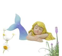 Meerjungfrau Figura - Meerjungfraustatue, Wetterresistente Wohnkultur Meerjungfrauspielzeug, Handbemalte GartenSculture Decoración für Deck Zäune Terrasse Rasen und Terrasse