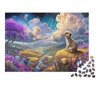 Meerkat 1000pcs Thick Cardboard Prairie Animal Impresión Jigsaw Puzzle Adults Impossible Hard Challenge Home Decoration for Holiday Events 38x26cm/1000pcs