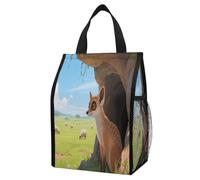 Meerkats Next to The Caves - Lonchera aislada con capacidad de 12 litros con bolsillos laterales dobles, bolsa enfriadora plegable, bolsa térmica a prueba de fugas, bolsas de picnic reutilizables para