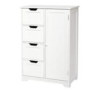 Meerveil Armario Inferior para baño, Madera de ingeniería, Blanco, 56 x30 x 82.5 cm