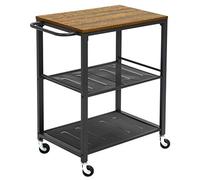 Meerveil Carrito de Cocina, Carro de Servicio con 4 Ruedas, Freno y 3 estantes, estantería de Cocina con Marco de Metal, Carrito de diseño para Cocina y salón, 60 x 40 x 78,5 cm, Estilo Industrial