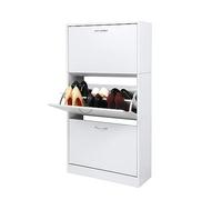 Meerveil Zapatero, Zapatero de Madera Zapatero 3 Puertas Mueble Zapatero Estrecho Capacidad 18 Pares,63 x 120 x 24cm (Blanco)