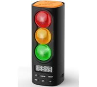 MeesMeek Temporizador Digital Visual y Auditivo con Semáforo, Pantalla LCD, Ajuste de Volumen, 4 Tonos para Niños, Funciones de Pausa, Memoria y Carga USB-C (Negro)