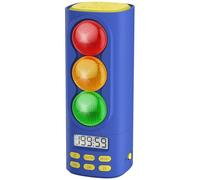 MeesMeek Temporizador Digital Visual y Auditivo con Semáforo, Pantalla LCD, Ajuste de Volumen, 4 Tonos para Niños, Funciones de Pausa, Memoria y Carga USB-C (Azul)