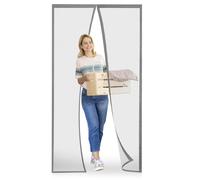 Meet Beauty Mosquitera Magnética para Puertas, 150 x 190 cm Se Cierra Automáticamente y Mantiene el Aire Fresco, Fácil de Instalar y Adecuado para Todos los Tamaños de Puertas, Gris