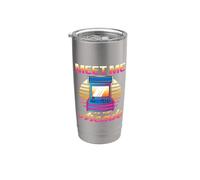 Meet Me At The Arcade Vaporwave Retro Jugador Videojuegos Vaso térmico de acero inoxidable de doble pared
