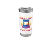 Meet Me At The Arcade Vaporwave Retro Jugador Videojuegos Vaso térmico de acero inoxidable de doble pared