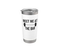 Meet Me At The Bar Funny Fitness Barbell Halterofilia Gimnasio Vaso térmico de acero inoxidable de doble pared