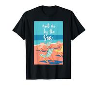 Meet Me By The Sea Sillas de playa retro arte de vacaciones costeras Camiseta