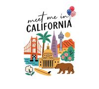 Meet Me in California: The Golden State Adventure Notebook: A Beautiful State-Themed Lined Journal for Dreamers, Writers & California Lovers | 6x9 inch, 150 Pages