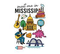 Meet Me in Mississippi Notebook: 6x9 Lined Journal with 150 Pages | Blues Music, Southern Culture & Mississippi Travel Souvenir
