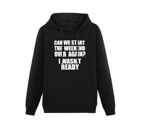 Meet Sun Can We Start The Weekend Again Black Hoodie Graphic Mens Sweatshirts Unisex Hooded XXL
