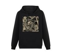 Meet Sun M.C. Escher Relativity Black Hoodie Graphic Mens Sweatshirts Unisex Hooded M