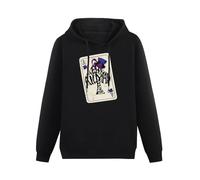Meet Sun Mad Hatter We're All Mad Here Ace of Spades Black Hoodie Graphic Mens Sweatshirts Unisex Hooded L
