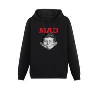 Meet Sun Mad Magazine Alfred E Newman Retro 1970S Black Hoodie Graphic Mens Sweatshirts Unisex Hooded L