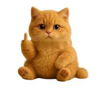 Meet The Attitude Squad Cute Middle Finger Plush for High Stress Feel Lonely People and Humor Gifts for Friends Who Like Decoration (Cat)