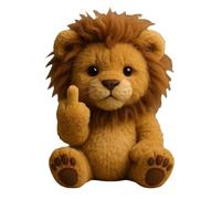 Meet The Attitude Squad Cute Middle Finger Plush for High Stress Feel Lonely People and Humor Gifts for Friends Who Like Decoration (Lion)