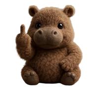 Meet The Attitude Squad Cute Middle Finger Plush for High Stress Feel Lonely People and Humor Gifts for Friends Who Like Decoration (Hippo)