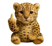 Meet The Attitude Squad Cute Middle Finger Plush for High Stress Feel Lonely People and Humor Gifts for Friends Who Like Decoration (Leopard)
