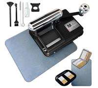 Meet You® Máquina para liar cigarrillos manual de 8 mm, máquina de tabaco y tabaco de metal con mango ergonómico XXL, dispositivo de llenado para cigarrillos, incluye estuche, bandeja de tabaco y kit