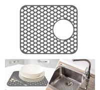 Meet You Tappetino Lavello Cucina, Tappetino Lavandino Cucina in Silicone 34x 29cm, Tappetini Lavello Cucina Resistente al Calore e Antiscivolo, Proteggi Lavello Cucina con Foro di Scarico