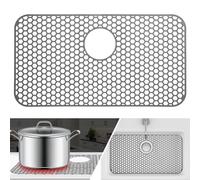 Meet You Tappetino per Lavello Cucina, Tappetino Lavandino Cucina in Silicone 66 X 35cm, Tappetini Lavello Cucina Resistente al Calore e Antiscivolo, Proteggi Lavello Cucina con Foro di Scarico