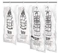 Meetall Paquete de 4 bolsas de almacenamiento al vacío reutilizables para ahorrar espacio con perchas. 2 unidades de 67 x 90 cm y 2 piezas de 67 x 110 cm. Funciona con cualquier aspiradora.