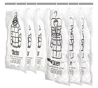 Meetall Paquete de 6 bolsas para colgar al vacío, bolsa de almacenamiento al vacío reutilizable con perchas, incluye 3 unidades de tamaño corto en 67 x 90 cm y 3 unidades de tamaño largo de 67 x 110cm