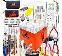MEETDUMPL Kit de vidrieras, kits de vidrieras para adultos, molinillo de vidrio, molinillo de vidrieras, broca de diamante de 5/8 pulgadas + 1 pulgada, kit de soldador de 80 W, kit de herramientas de