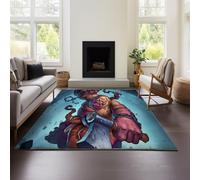 MeeTe Alfombra De Franela De Microfibra Suave Y Antideslizante con La Imagen De Hearthstone Heroes of Warcraft, Habitaciones Infantiles O como Alfombra De Baño. (HOF 03,80x160cm)