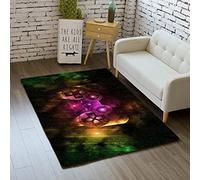 MeeTe Alfombra Dormitorio Moderno Gamer Controlador 3D Alfombra Antideslizante Graffiti Consola De Juegos Decoración Alfombra Azul Negro Púrpura Rosa Franela Esteras Suaves (60_x_90_cm,Color 06)