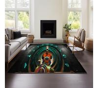 MeeTe Alfombra Moderna De Pelo Corto, Suave, Antideslizante, Lavable hasta 30 °C, Supersuave, Efecto Piel, No Man'S Sky, Decorativa (Sky 03,100x150cm)