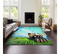 MeeTe Alfombra Moderna De Pelo Corto, Suave, Antideslizante, Lavable hasta 30 °C, Supersuave, Efecto Piel, No Man'S Sky, Decorativa (Sky 01,45x120cm)