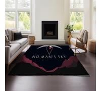 MeeTe Alfombra Moderna De Pelo Corto, Suave, Antideslizante, Lavable hasta 30 °C, Supersuave, Efecto Piel, No Man'S Sky, Decorativa (Sky 04,140x200cm)