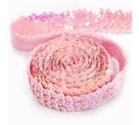 Meetee - Cinta de encaje con lentejuelas 30 mm (5/10 metros), tejido elástico for ropa, accesorios costura DIY para Coser Manualidades(Color 8,30mm-10Meters)