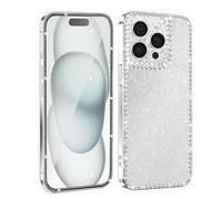 Meeter Funda para iPhone 13 Pro MAX, Carcasa con Brillante Flash Lujo Diamante de Silicona TPU Suave Protectora Antideslizante Cover Case y Cristal Templado Compatible con iPhone 13 Pro MAX
