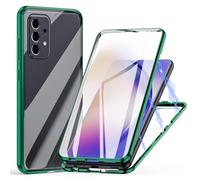 Meeter Funda para Samsung Galaxy A53 5G, 360 Grados Delantera y Trasera de Transparente Vidrio Templado Case Cover, Fuerte Tecnología de Adsorción Magnética Metal Bumper Cubierta - Verde