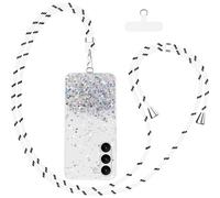 Meeter Funda para Samsung Galaxy S23, Cordón Correa Carcasa con Estrellas Purpurina de Silicona TPU Suave Protectora Antideslizante Cover Cuerda para Móvil Case Compatible con Samsung Galaxy S23