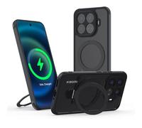 Meeter Funda para Xiaomi Mi 15T Pro, [Compatible con MagSafe] Carcasa con Invisible Soporte de Anillo Giratorio, Case Borde de TPU Silicona + Respaldo Translúcido Mate PC Rigida,Negro