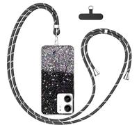 Meeter Funda para Xiaomi Redmi 13C 4G, Cordón Correa Carcasa con Estrellas Purpurina de Silicona TPU Suave Protectora Antideslizante Cover Cuerda para Móvil Case Compatible con Xiaomi Redmi 13C 4G