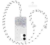 Meeter Funda para Xiaomi Redmi 13C 4G, Cordón Correa Carcasa con Estrellas Purpurina de Silicona TPU Suave Protectora Antideslizante Cover Cuerda para Móvil Case Compatible con Xiaomi Redmi 13C 4G