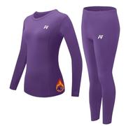 MeetHoo Conjunto Térmico Mujer Ropa Interior Termica Conjunto Camisetas Manga Larga + Pantalones Interiores Termicos Mujer Invierno Deporte para Esqui (púrpura, S)