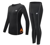 MeetHoo Conjunto Térmico Mujer Ropa Interior Termica Conjunto Camisetas Manga Larga + Pantalones Interiores Termicos Mujer Invierno Deporte para Esqui
