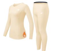 MeetHoo Conjuntos Térmicos Mujer Set, Camisetas Térmicas Ropa Pantalón Interior Función Deporte para Running Ciclismo Esquí Invierno