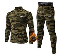 MeetHoo Conjuntos Térmicos para Hombre, Set de Ropa Interior Térmica Camiseta + Pantalones Largos Función Running Ciclismo Esquí Fitness Invierno Deportes