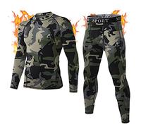 MeetHoo Conjuntos Térmicos para Hombre, Set de Ropa Térmica Camiseta Pantalones Interior Función Deporte Running Ciclismo Esquí Fitness Invierno