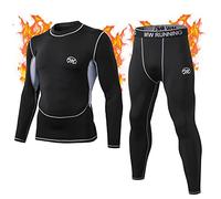 MeetHoo Conjuntos Térmicos para Hombre, Set de Ropa Térmica Camiseta Pantalones Interior Función Deporte Running Ciclismo Esquí Fitness Invierno