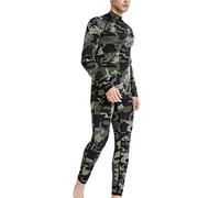 MeetHoo Hombre Conjunto de Ropa Interior Térmica, Base Layer de Compresión de Cuello Alto a Prueba de Viento Calzoncillos Largos con Forro Polar Equipo de Invierno para Deportes Correr Esquí